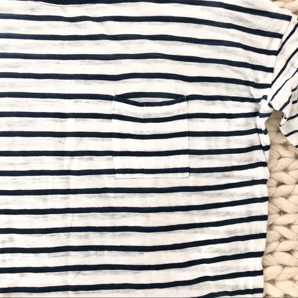 *SOLD* Vince 3/4 Sleeve Striped Pocket Tee - Picture 5 of 6